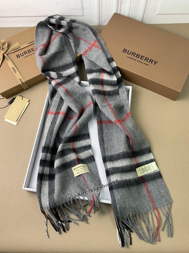 BURBERRY專櫃經典羊絨系列巴寶莉經典款水波紋小格紋混絨圍巾男女款圍巾披肩 mmyj1393